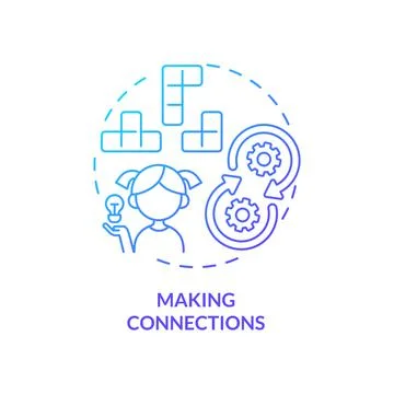 Making connections blue gradient concept icon Stock Illustration