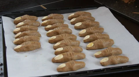 Making Cookie witch fingers for haloween. Stock-Footage 68558675