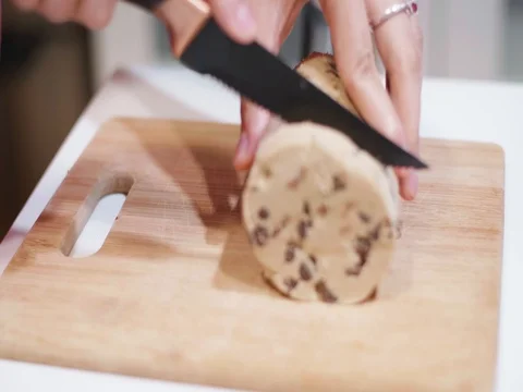 Making cookies with cookie dough Stock Footage 80739571