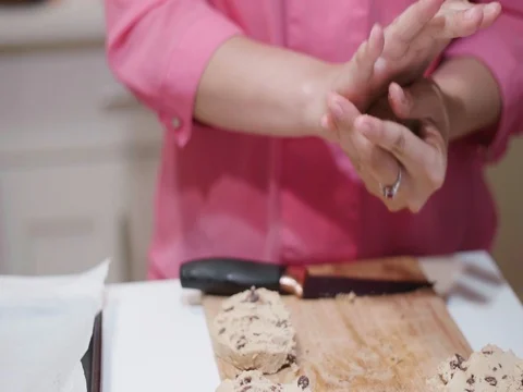 Making cookies with cookie dough Stock Footage 80739940