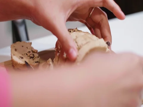 Making cookies with cookie dough Stock Footage 80740051