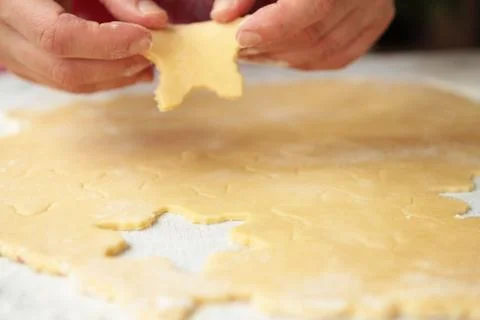 Making cookies on kitchen table Stock Photos