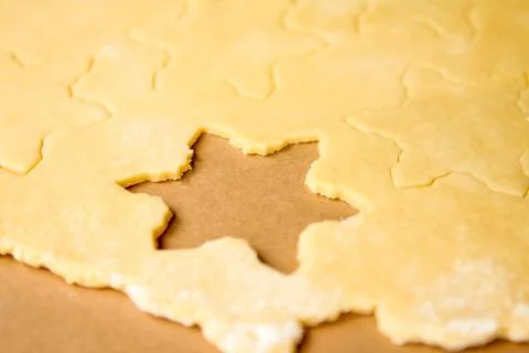 Making cookies on  kitchen table Stock Photos