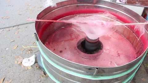 Making Cotton Candy at a Fairground Stand Stock Footage 326374987
