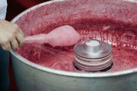 Making cotton candy Stock Photos