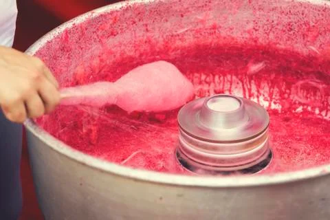 Making cotton candy Stock Photos