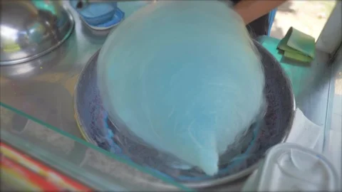 Making of Cotton Candy. Slow motion Stock Footage 112413759