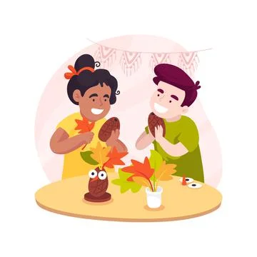 Making crafts isolated cartoon vector illustration. Stock Illustration