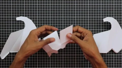 Making crafts with paper 001 Stock Footage 242960655