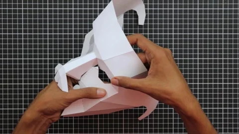 Making crafts with paper 002 Stock Footage 242960629
