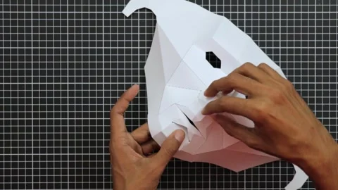 Making crafts with paper 003 Stock Footage 242960793