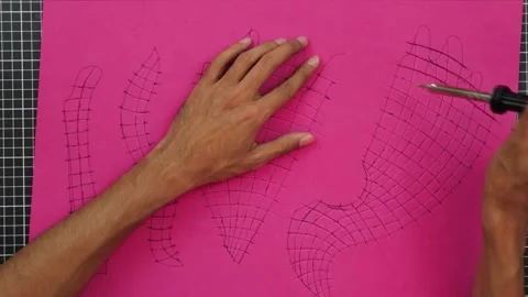 Making crafts with pink foami 002 Stock Footage 242961283