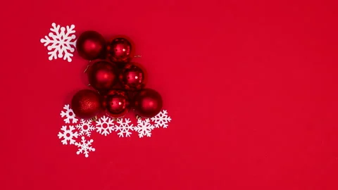 Making creative Santa Clouse hat and wrapped paper for text appear. Stop motion Stock-Footage 162021226