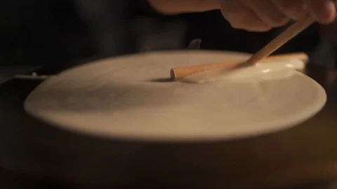 Making a crepe a pancake 스톡 동영상 126711356