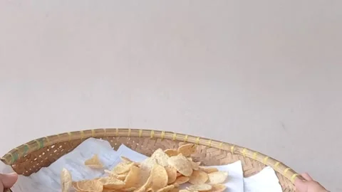 Making a crispy snack for the snack time Stock Footage 149709811