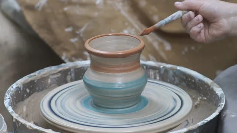 Making crockery from clay by hand Stock Footage 157987395