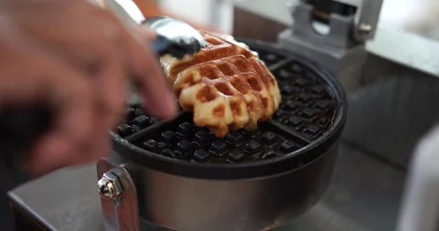 Making croissants for breakfast by baking them on the stove and then Stock Footage 171164126
