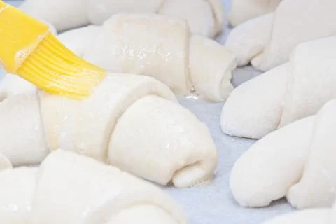 Making croissants. Stock Photos