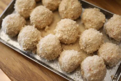 Making croquettes Fotos Stock