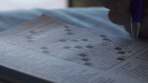 Making a Crossword Puzzle Stock Footage 81212406
