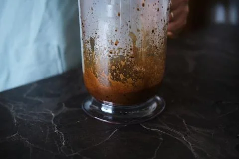 Making Dalgona Coffee at home, Preparing Homemade Dalgona Coffee Stock Photos