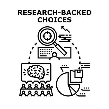 Making data driven decisions backed by research 库存插图