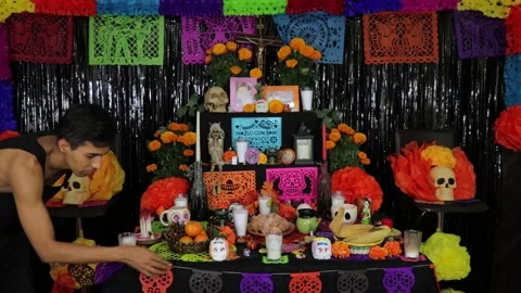 Making day of the dead offering 008 Stock Footage 170516373