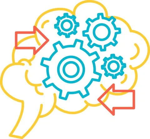 Making decision function of brain icon vector Stock Illustration