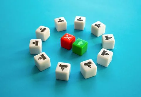 Making decision to increase or cut costs. The issue of financing the project. Stock Photos