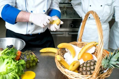 Making decorative fruit basket Stock Photos