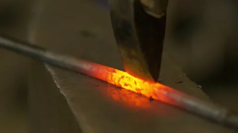 Making A Decorative Pattern In The Smithy Stock Footage 60932636