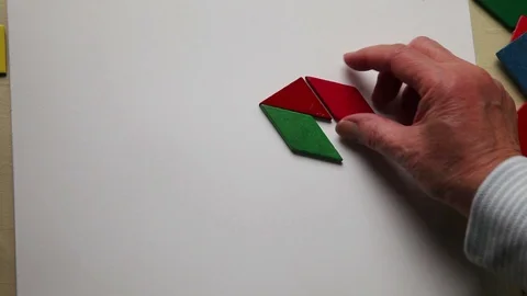 Making design with colored shapes Stock Footage 104781528