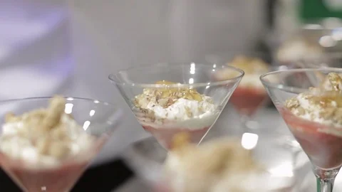 Making a Dessert - Adding Syrup Stock Footage 77225824