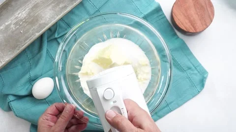 Making a dessert called Red Raspberry Tea Cake made with fresh berries and Stock Footage 313180335