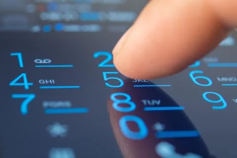 Making a dial on a smartphone Stock Photos