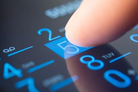 Making a dial on a smartphone Stock Photos