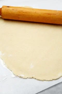 Making different shapes of fall cookies for Halloween. Rolled out cookie doug Stock Photos