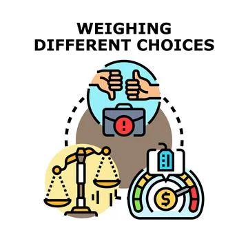 Making difficult business decisions and weighing choices 스톡 일러스트