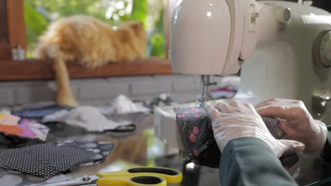 Making DIY masks Stock Footage 129984472