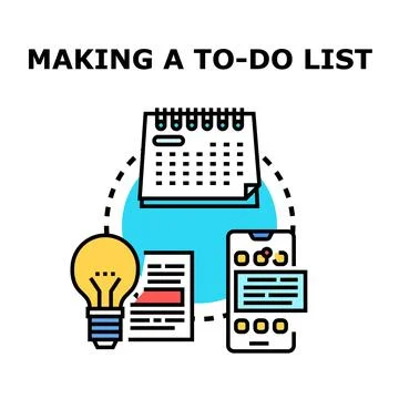 Making a to do list for effective task management Stock Illustration