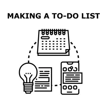 Making a to do list for effective task management Stock Illustration
