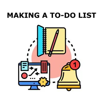 Making to do list planning and task management Stock Illustration