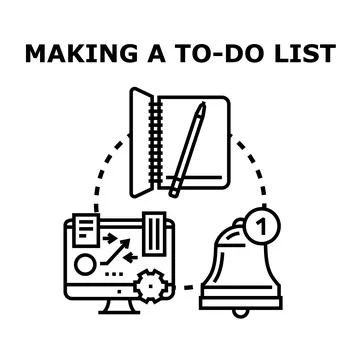 Making to do list planning and task management Stock Illustration