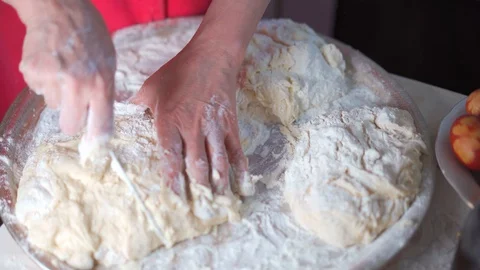 Making dough for baking sweet buns Stock Footage 129517832