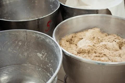 Making dough for bread in a bakery Stock Photos
