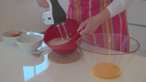 Making dough for cake with electric mixer Video stock 144565023