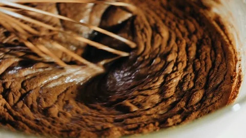 Making dough for chocolate cake Stock Footage 102034915
