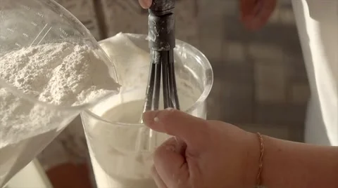 Making dough by female hands Stock Footage 68499182