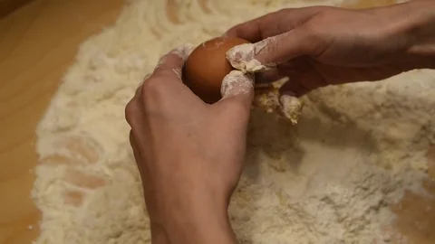 Making dough by female hands Stock Footage 99507114