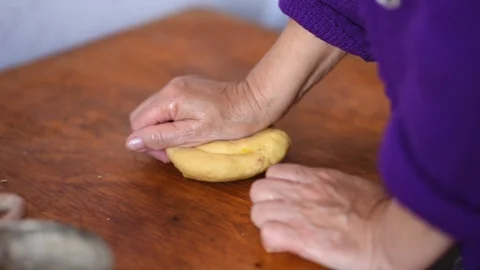 Making dough for fresh bread and pastry Stock Footage 128545407